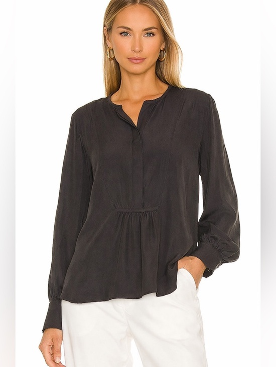 Nili Lotan Tops - Nili Lotan Black Silk Blouse XS Relaxed Draped Minimalist Top